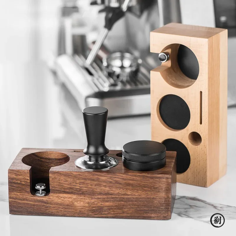 Espresso Tamper Station - Kahve Tamper İstasyonu Standı Ahşap Kaymaz