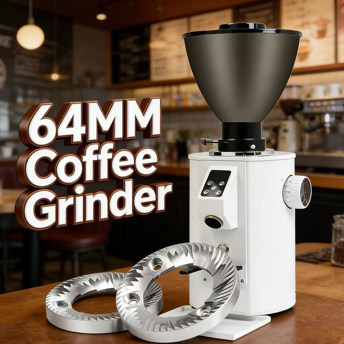 Commercial Coffee Grinder Flat Burr 64Mm - 64mm Düz Bıçaklı Ticari Espresso Öğütücü