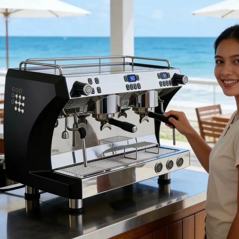 Commercial Espresso Machine 2 Group - E61 Döner Pompalı, 2 Gruplu, Profesyonel,