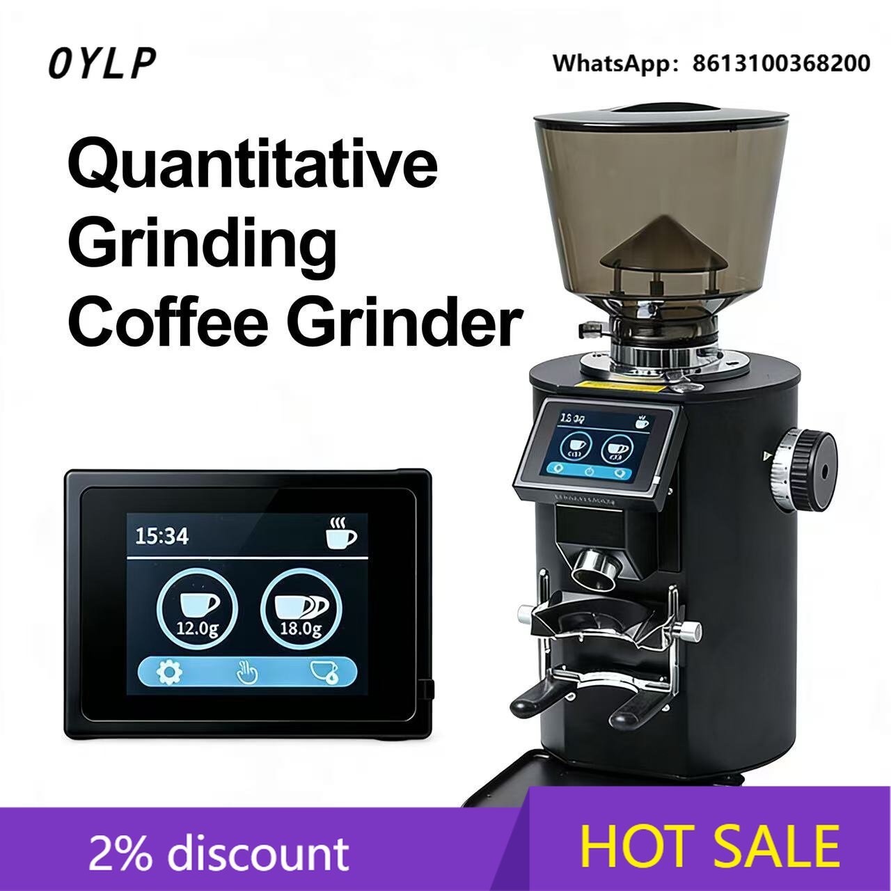 Commercial Coffee Grinder Flat Burr 64Mm - OYLP 64mm Titanyum Düz Bıçaklı Profesyonel