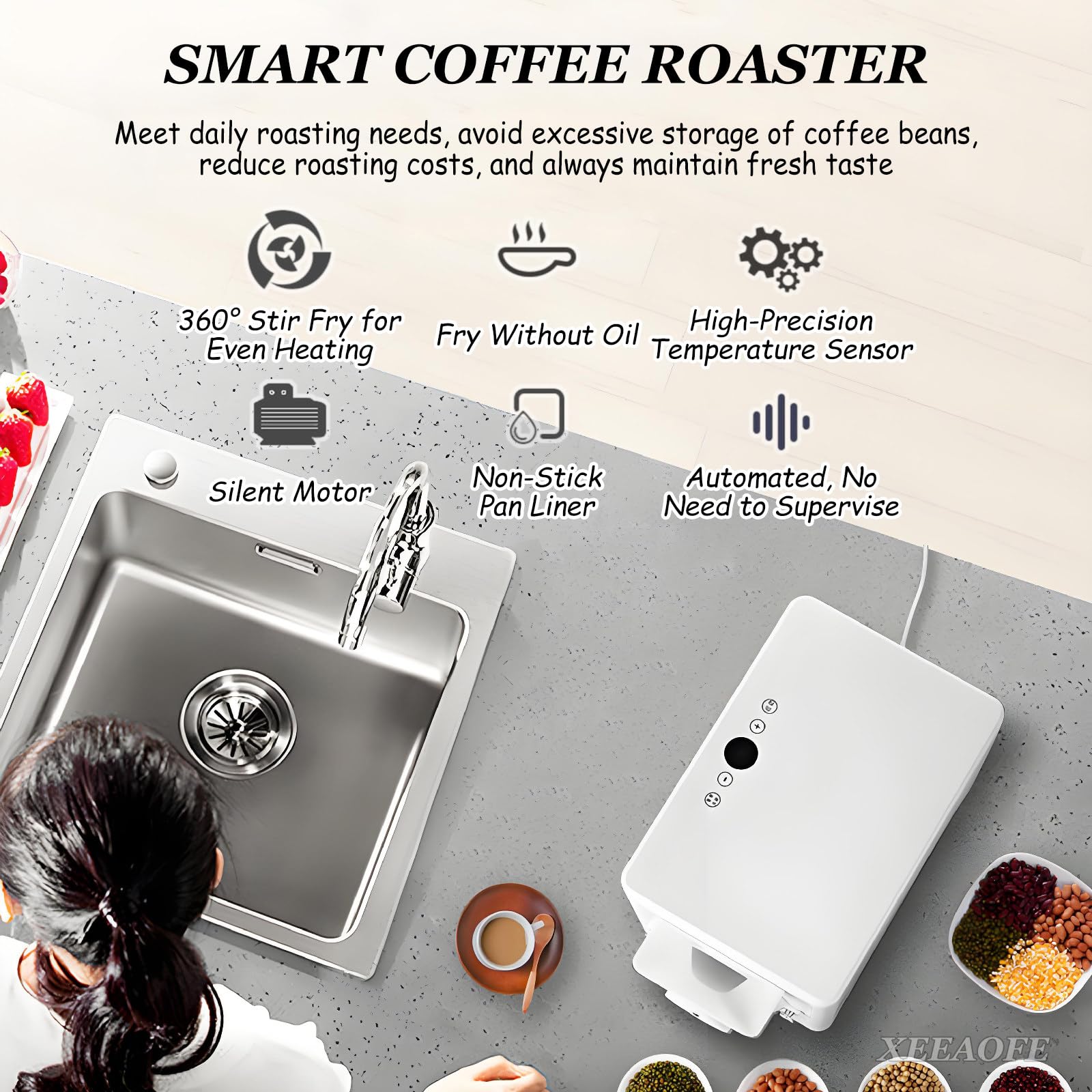 1600W Elektrikli Kahve Kavurma - Coffee Roaster Machine 1Kg incelemesi ve fiyatı