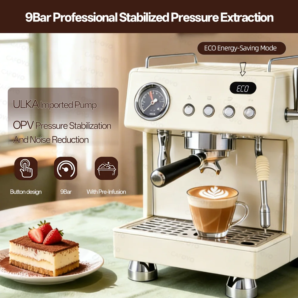 CAFOVO E138 9Bar Yarı Otomatik - Semi Automatic Espresso Machine Pid incelemesi ve fiyatı
